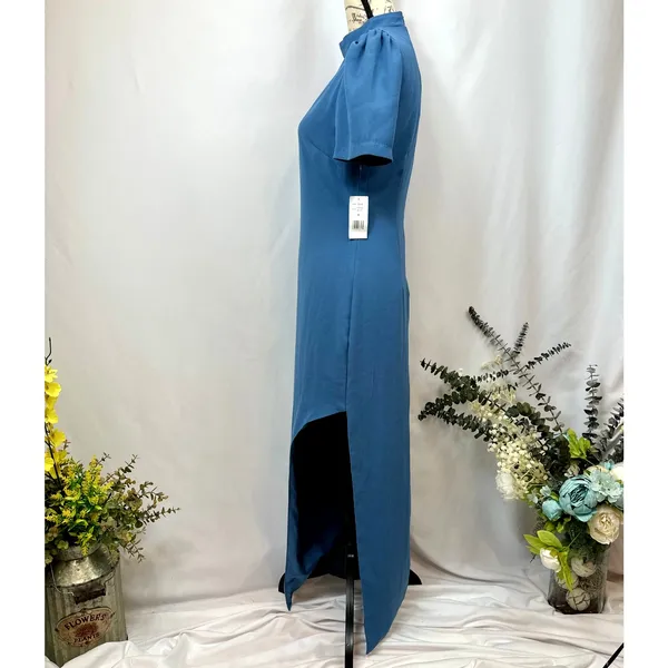 Alexia Admor Dixie Mockneck Maxi Sheath Dress in Denim Blue 4 - Image 7