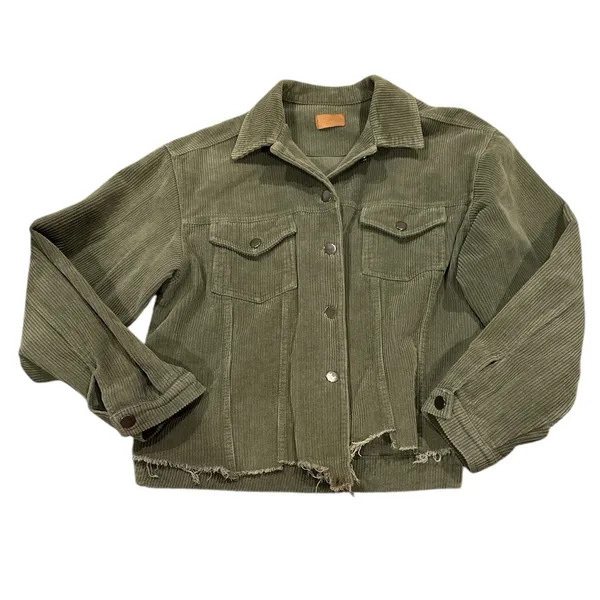 POL Olive Green Goblincore Corduroy Jacket M - Image 3