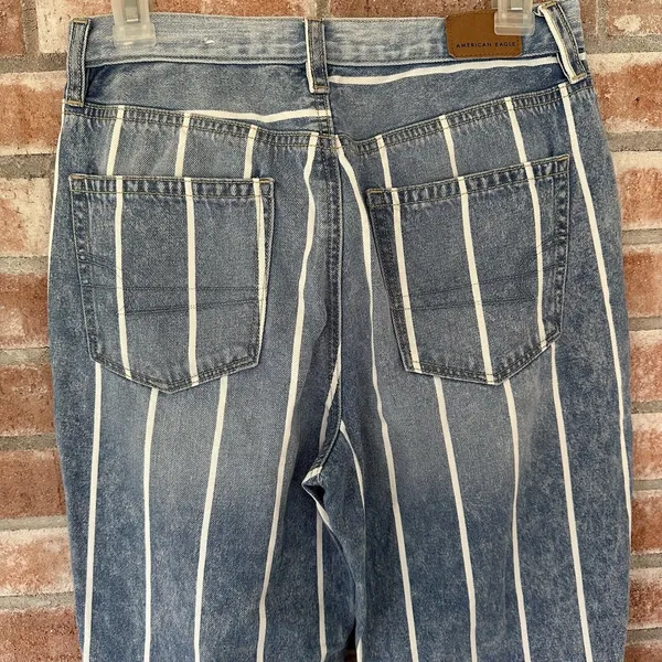 American Eagle Striped Mom Jeans Size 4 - Image 6