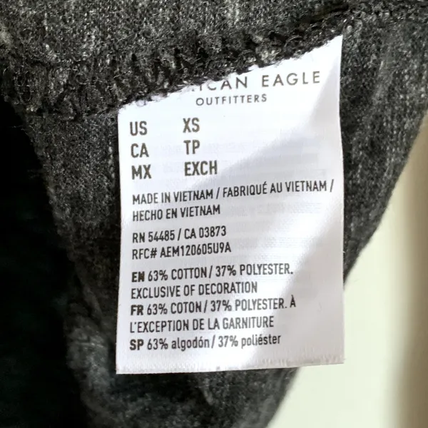 NWT‎ American Eagle AEO Sz XS Super Soft Long Sleeve T-shirt Tee Heathered Gray - Image 4