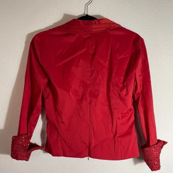 Vintage Jackie Jon Beaded Top Red Size 6 - Image 4