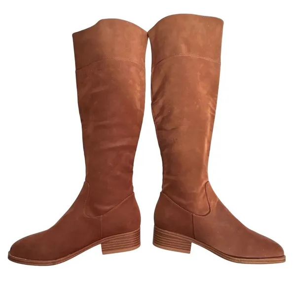 MIA Women's Brown Leather Over the Knee Boots Side Zip‎ Block Heel Size 6 - Image 3