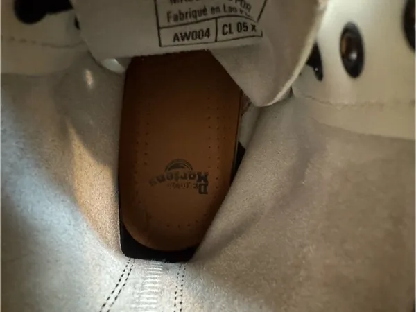 Dr. Martens White Leather 1460W Lace-Up Boots with Black Eyelets - Image 5