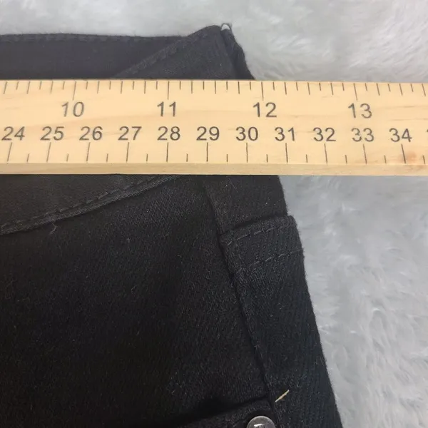 Risen Women's High Rise Crossover Jeans Black‎ Size 0/24 Waist Size 24 - Image 6