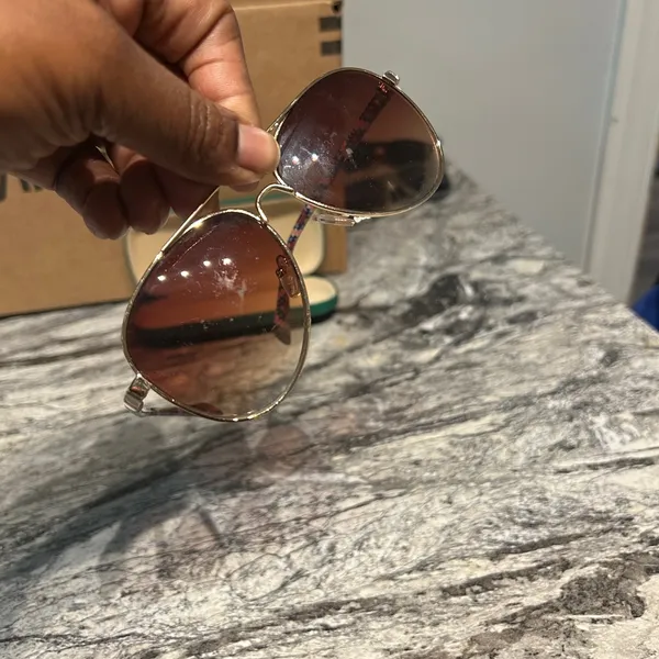 Gold Aviator Sunglasses with Brown Lenses - Image 8