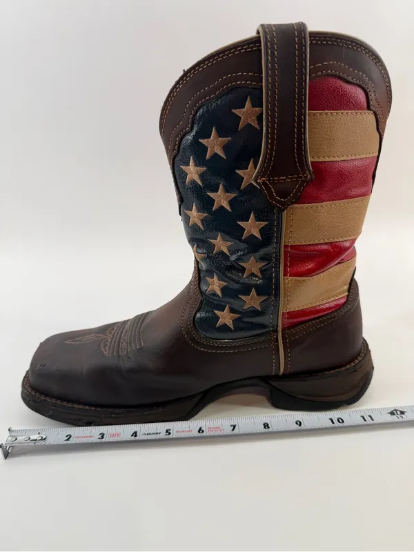 Durango Lady Rebel Steel Toe American Flag Western Work Boots 9.5 - Image 8