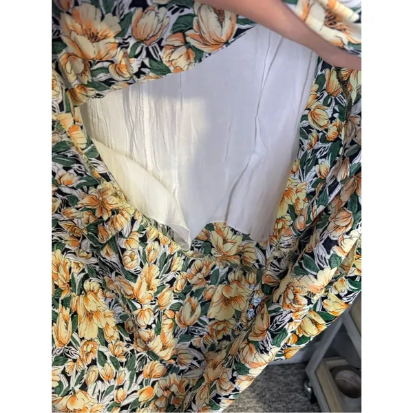 Women’s Halter Neck Yellow Floral Maxi Dress Size Small - Image 5