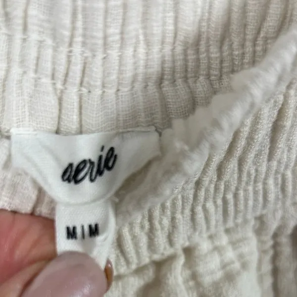 Aerie White Wide Leg Pants size M - Image 4