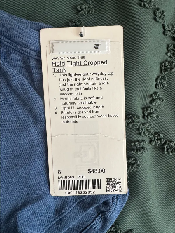 Lululemon Tank dusty blue hold tight crop tank - Image 3