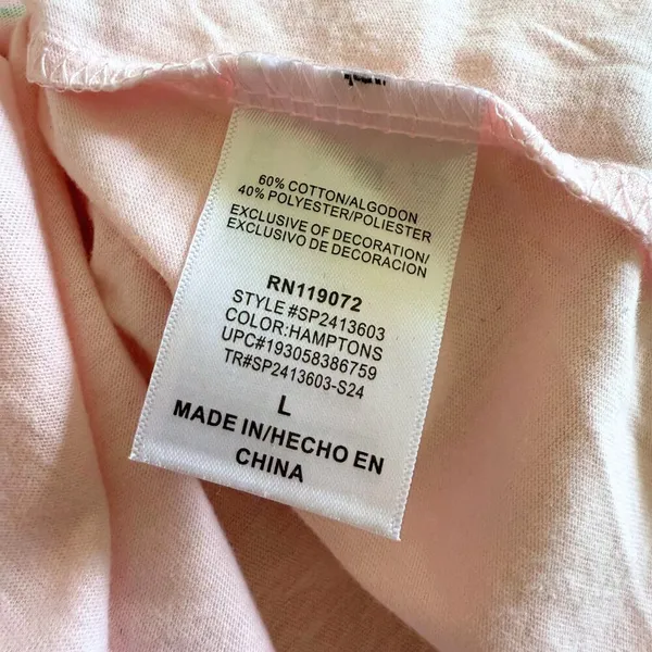 Hamptons Destinations Tennis Club Short Sleeve Graphic Tee Large Pink T-Shirt - Image 5