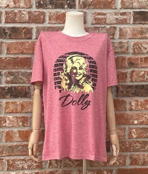 Pink Dolly Parton screen printed tee / XXL / New without tags - Image 8