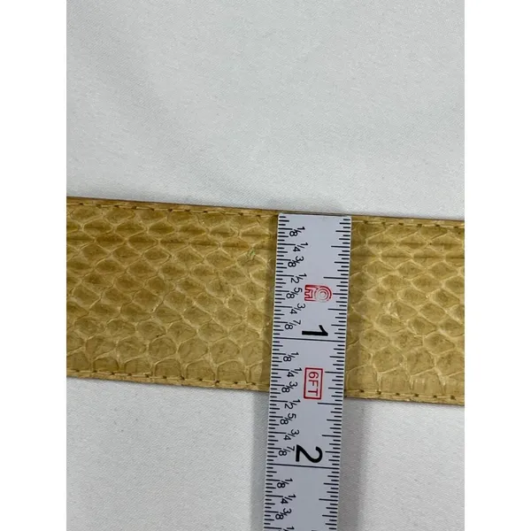 Dame Belt And Bag SKU 7929 Elegant Beige Snake Embossed Leather Belt Size L - Image 4