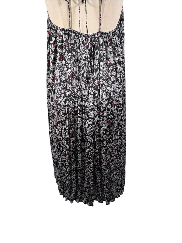 ZARA Satin Floral Sleeveless Midi Dress Size Medium - Image 10