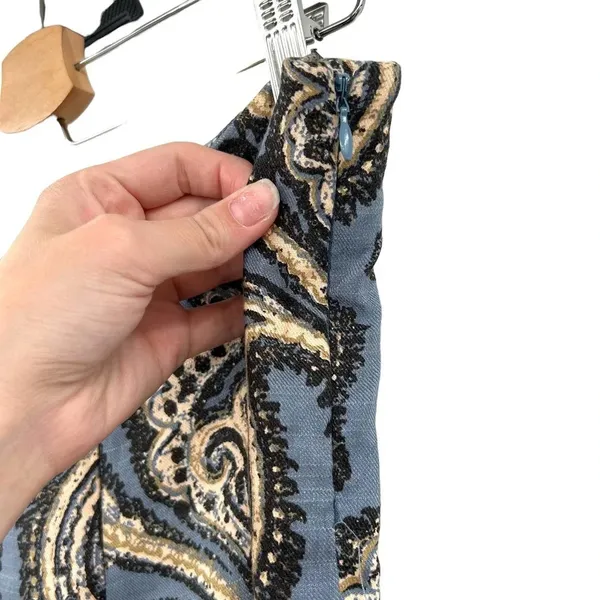 Free People Paradise Printed Linen Blend Pants Blue Combo Size‎ Small - Image 7