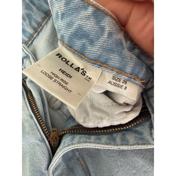 Rollas Eastcoast Flare Jeans Light Wash Distressed High Rise Wide Leg‎ 27 x 28 - Image 11