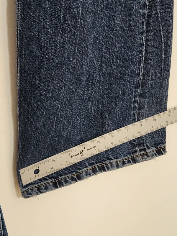 Zara Medium Wash Bootcut Denim Jumpsuit Size Medium - Image 8
