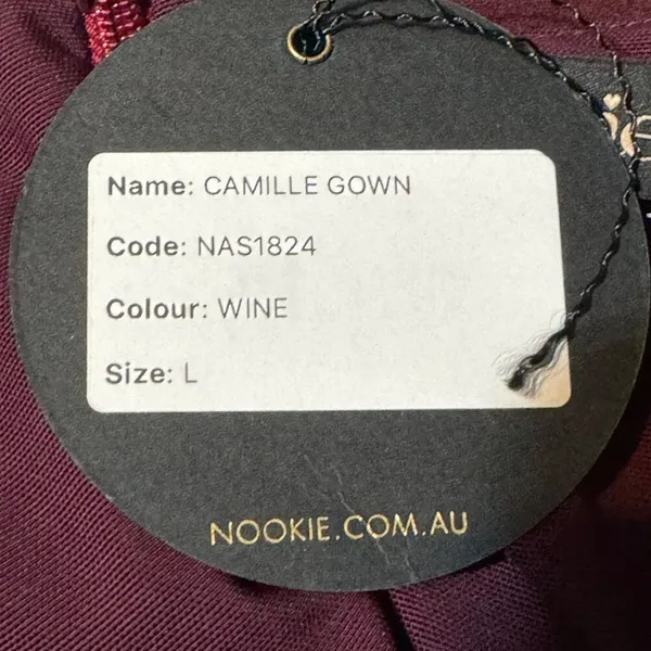 Nookie Camille Off Shoulder Wine Maxi Gown Formal Dress NWT Large - Image 12