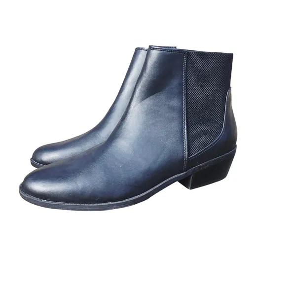 Steve Madden Premium Black‎ Chelsea Ankle Boots Low Block Heel Womens 8.5 - Image 2