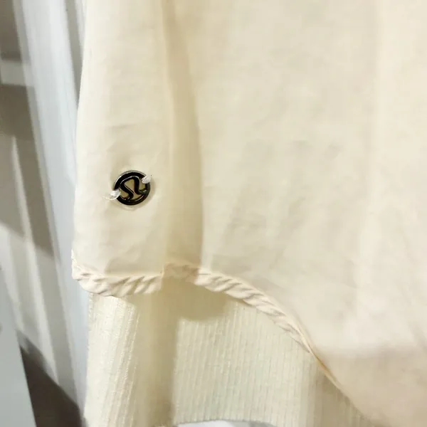 Lululemon Cream Minimalist Cashmere Blend Open Back Longline Medium Sweater - Image 4