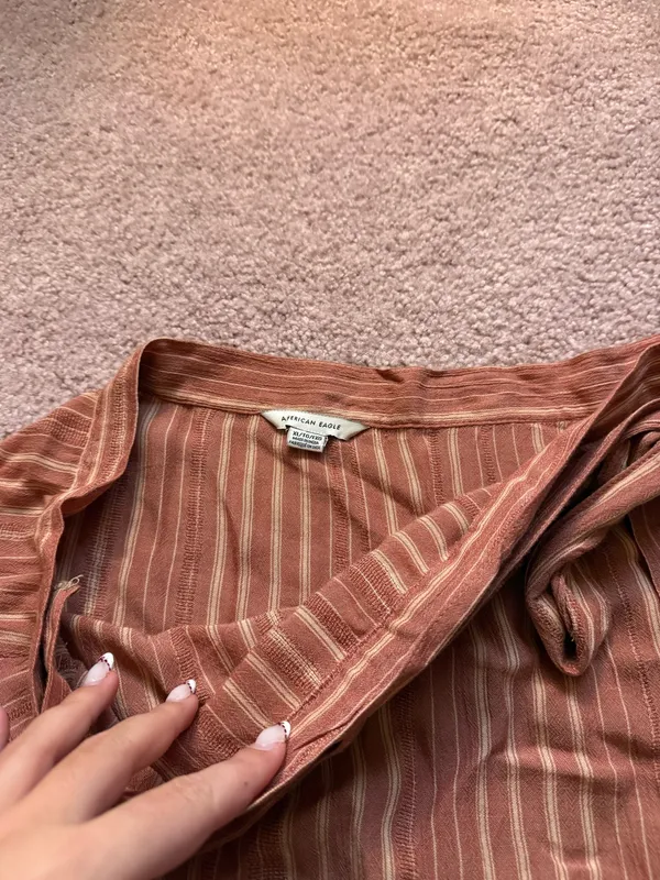 American Eagle Striped Wrap Skirt - Image 3