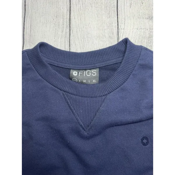 Figs Women’s Scrub Top Crew Neck Sweater, XS Navy Blue - Image 8