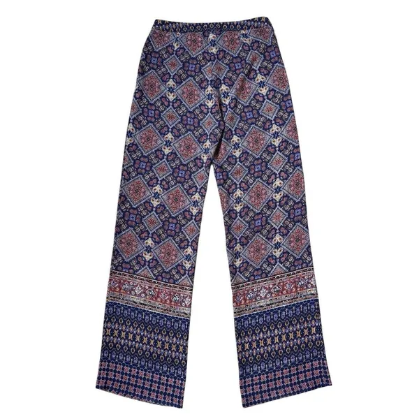 Y2K Semi Sheer Boho Pants Straight Leg EU 42 Paisley Fairy Beach Italy - 29x32.5 - Image 5