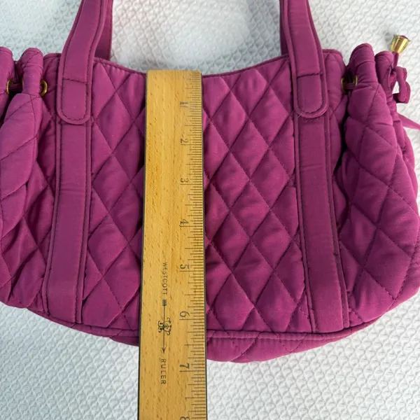 Vera Bradley Plum Purple Quilted Microfiber Handbag Satchel Tote Gold Hardware - Image 5