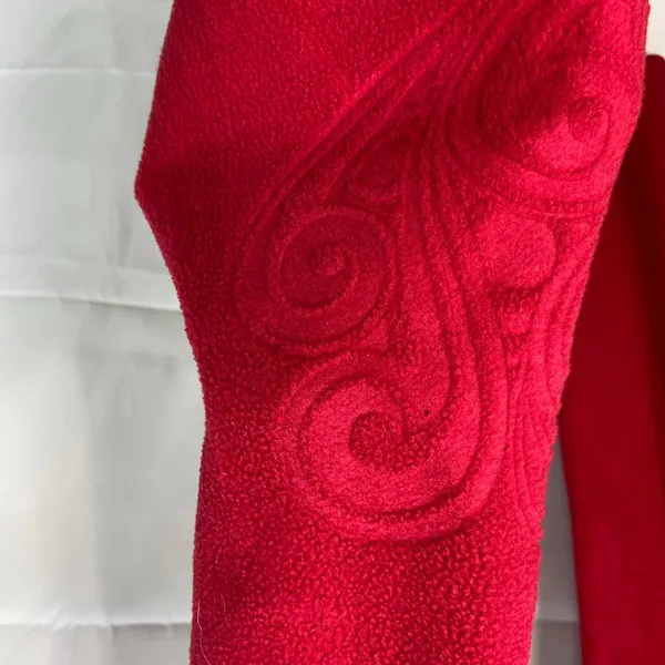 Jockey women's red soft fleece pull on drawstring wide leg paisley pants lounge‎ - Image 4