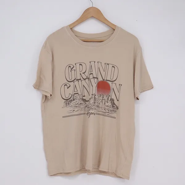 Time and Tru Grand Canyon Arizona Graphic T-Shirt Tan Beige Large L 12-14 - Image 2