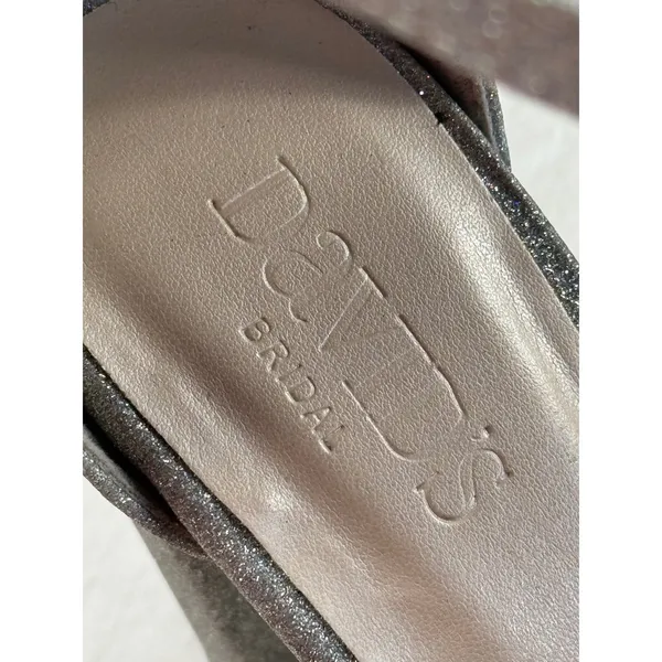 Davids Bridal Callista Silver Glitter Block Heel Sandals Ankle‎ Strap Size 7 - Image 7
