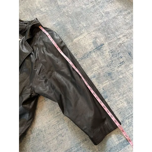 Vintage Bechamel Black Genuine Leather Coat Women's Medium - Image 6