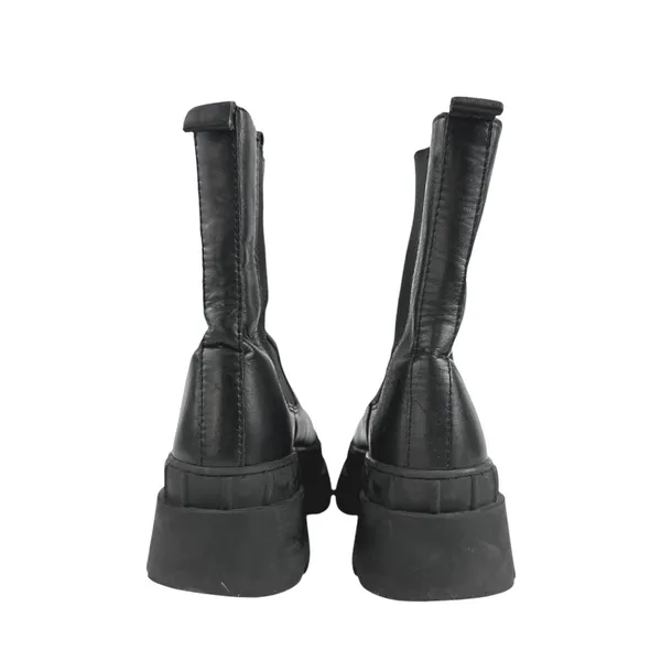Steve Madden Barclay Women's Black Leather Round Toe Slip On Chelsea Boots Sz 6 - Image 3