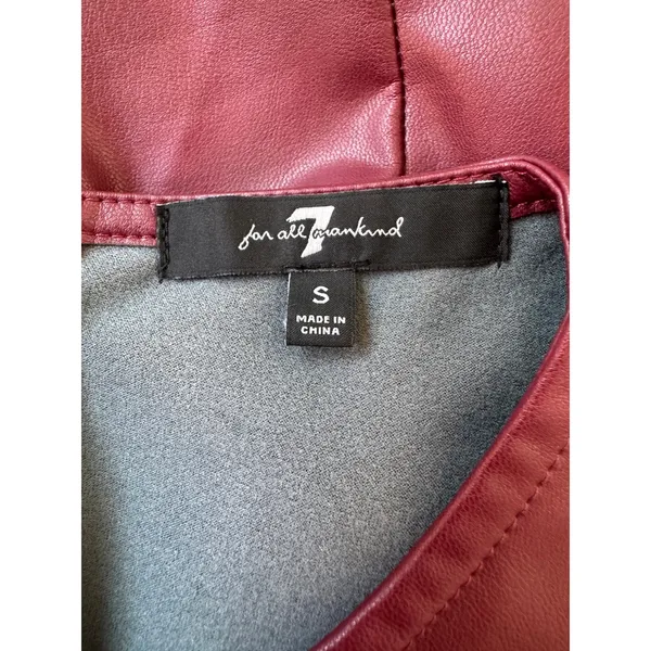 7 for All Mankind Burgundy Faux Leather Tank Top - Image 5