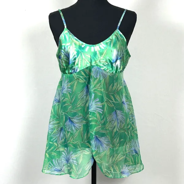 Vintage 90s‎ Y2K Secret Treasures Babydoll Chemise Women S Lace Up Sheer Chiffon - Image 3