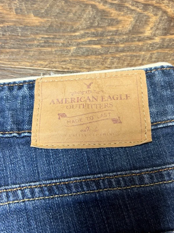 Vintage Y2K American Eagle AE Hipster Jeans Womens 14 Low Rise Flare Boho 2000s - Image 7