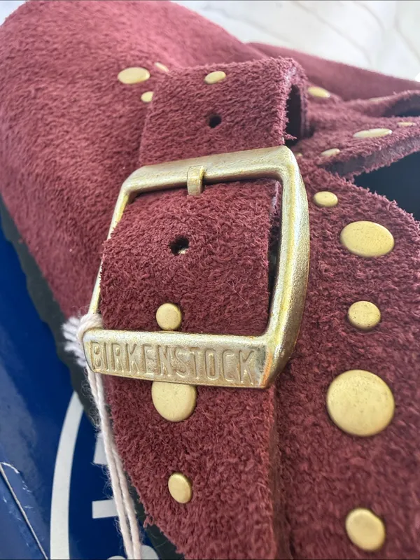 Birkenstock Boston Rivet Border Suede Clog in Zinfandel - US L7 M5 / EUR 38 - Image 11