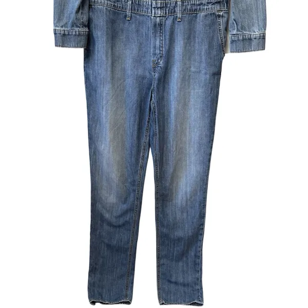 Driftwood‎ Blue Denim Jumpsuit 100% Cotton One-Piece Coveralls Garden Comfort M - Image 4