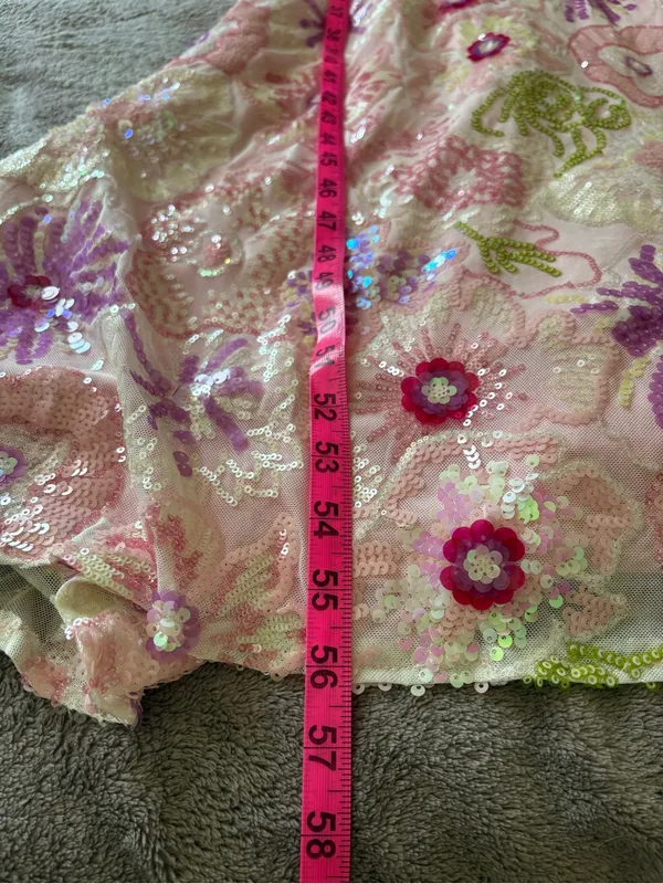 Jules And Cleo Floral Sequin Spaghetti Strap Sheath Maxi Dress - Image 10