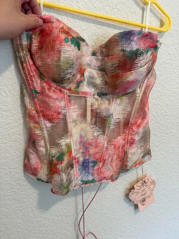 Lace made floral corset Multiple Size L - Image 2