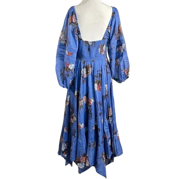 Free People Bohemian Witchy Fairy Morning Glory Maxi Dress Bluebell Size Large - Image 6