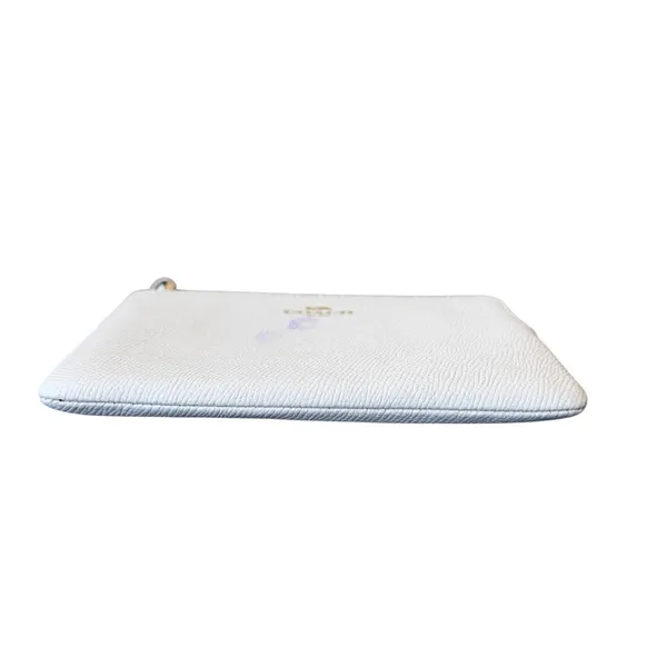 Coach New York Corner Zip Ivory Cream Leather Gold Hardware Pouch Wristlet - Image 4