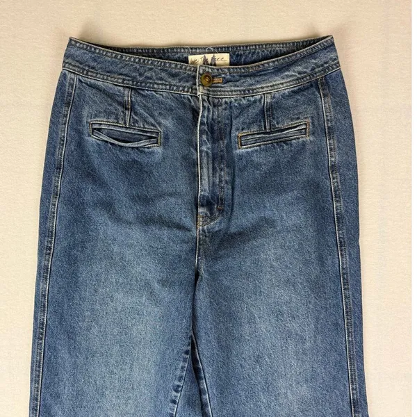 We The Free Free People M Modern Meadow High Rise Wide Leg Denim Pants M - Image 2