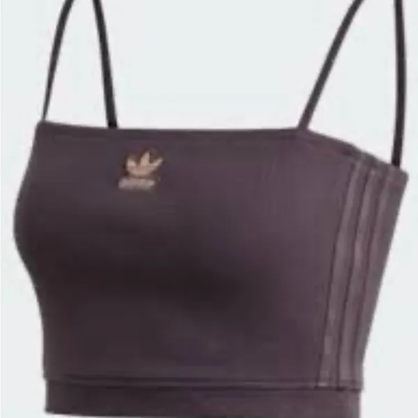 Adidas Brown Crop Tank Top Bra Women Large Athleisure Gym Activewear - Image 2