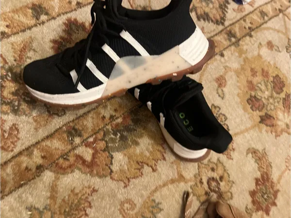 Women's Black Knit Sneakers with Subtle White Accents - Image 5