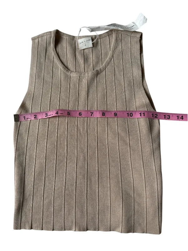 Silk and Salt ribbed tank Tan - Image 4