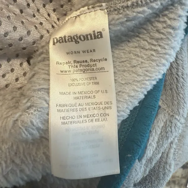 Patagonia Fleece‎ Jacket Womens Small Gray/Teal Polartec ReTool Snap-T Pullover - Image 5