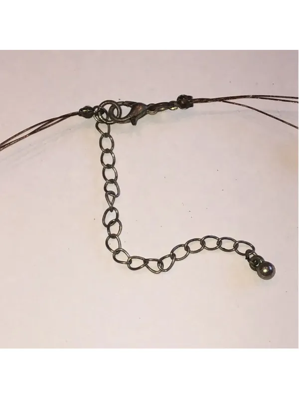 Multicolor Boho Wire Beaded Necklace Green - Image 4