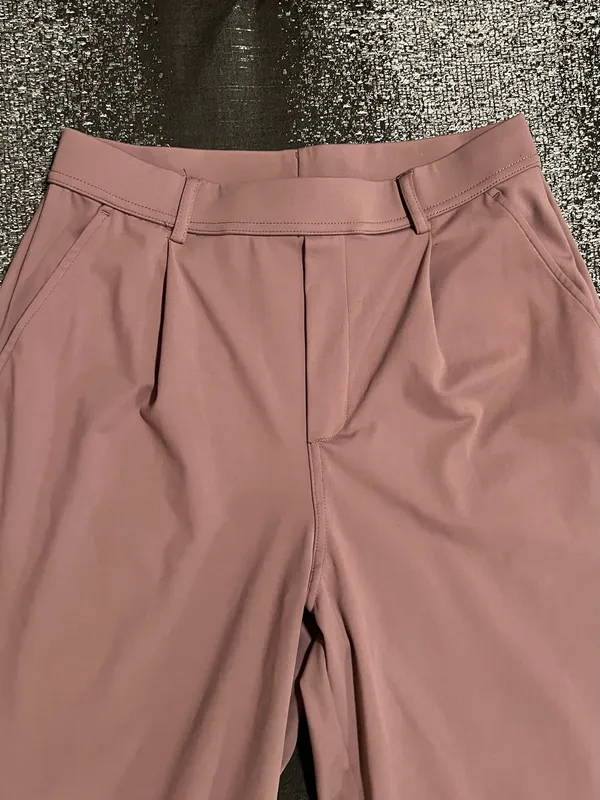 Womens small Halara Flex High Waisted Pleated Wide Leg Work Trousers-misty mauve - Image 4