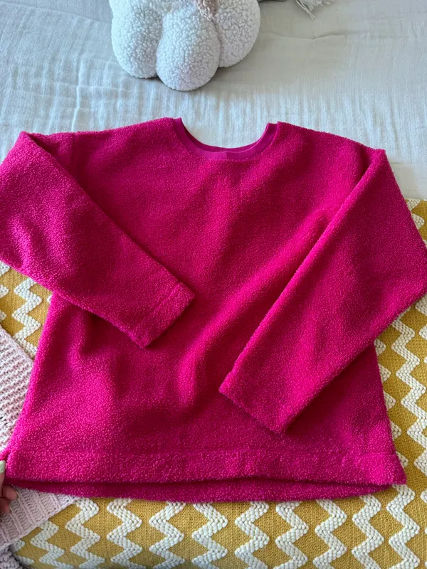 Loft Pink Sherpa Crew Neck - Image 4