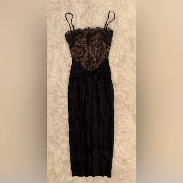 NWOT HOUSE OF CB 'Nikita' Black Satin and Lace Corset Dress sz S - Image 5